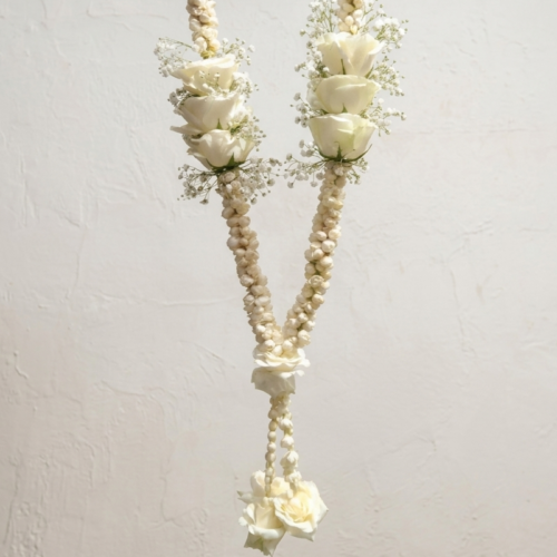 Jasmine & White Rose Bridal Garland – Premium Wedding Haar