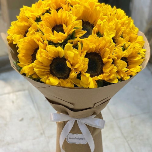 Sun-Kissed Bliss – Premium Sunflower Bouquet